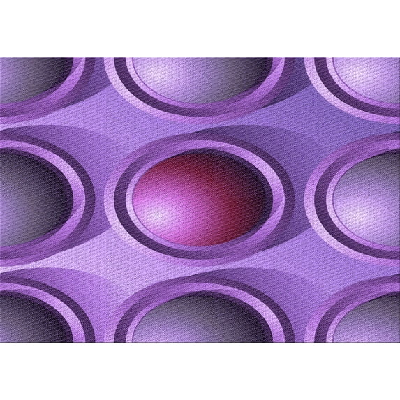 Ahgly Company Machine Washable Indoor Rectangle Transitional Heliotrope Purple Area Rugs, 7' x 10'