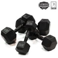 thumbnail image 3 of Element Fitness Virgin Rubber Hex Dumbbell 75 lb Low Odour Ergo Handle, 3 of 3