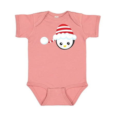 

Inktastic Cute Penguin Penguin Head Penguin With Red Hat Gift Baby Boy or Baby Girl Bodysuit