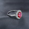thumbnail image 5 of Jewelrypalace Gemstones Created Red Ruby Birthstone Halo Solitaire Engagement Rings For Women 925 Sterling Silver Ring Princess Diana William Kate Middleton Size 8, 5 of 8