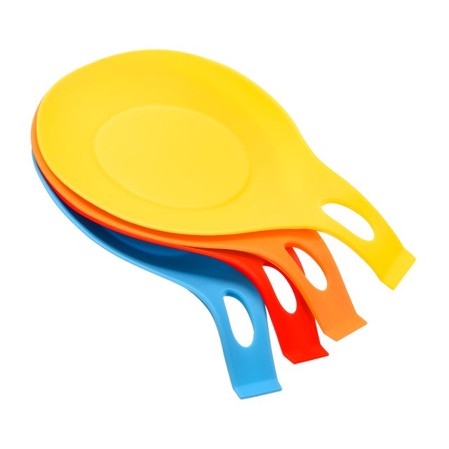 Reposacucharas de silicona Unique Bargains 7.68 x 3.74 Rojo/Azul/Naranja/Amarillo 1 juego