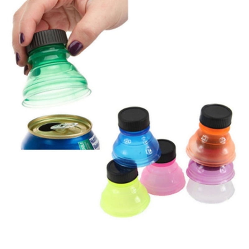 6Pcs Plastic Drinking Bottle Caps Can Convert Soda Savers Toppers Reusable Tops 