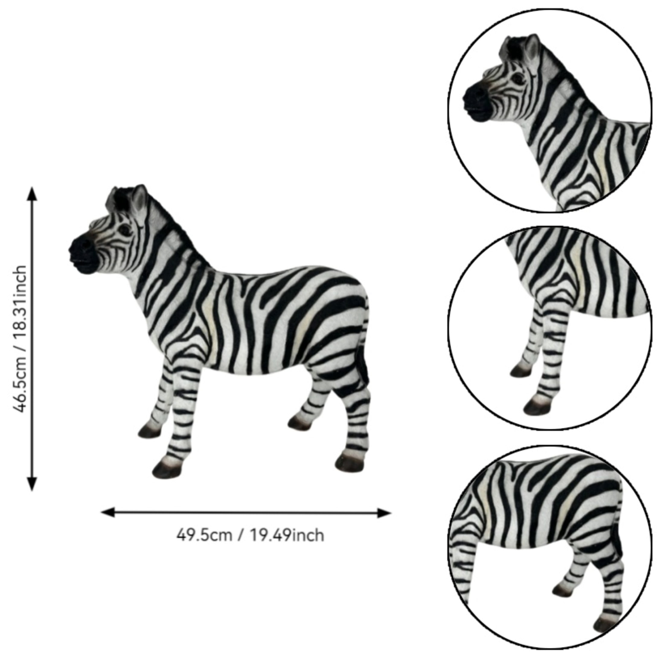 GDF Studio Zebra Resin Indoor/Outdoor Guardian Statue, Weather-Resistant Decor Figurine for Garden & Courtyard
