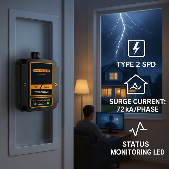 EVOSPD2SURGE Whole House Surge Protector for 72,000 Amps/Phase.1880 Joules (Total).Thermally Proteced Metal Oxide Varistors,120/240V