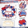 thumbnail image 5 of FastXmas 4th of July Decoration, Wooden Welcome Wreath For Front Door Red White And Blue Star Sign Patriotic Memorial Day Porch Wall Door Outside 250th Anniversary Decor(12*12 In), 5 of 8