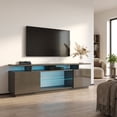 thumbnail image 7 of Eva-K TV Stand for TVs up to 80", Modern High Gloss 71" Entertainment Center, TV Media Console with Storage Cabinets and LED Lights, 7 of 7
