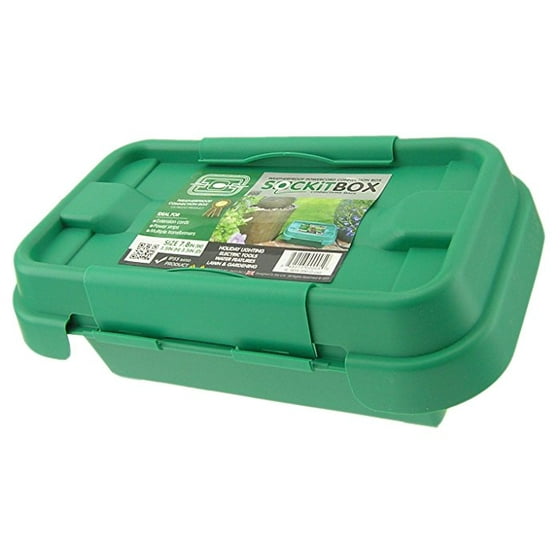Sockitbox Small Green Weatherproof Indoor Outdoor Electrical Cord Connection Enclosure Box