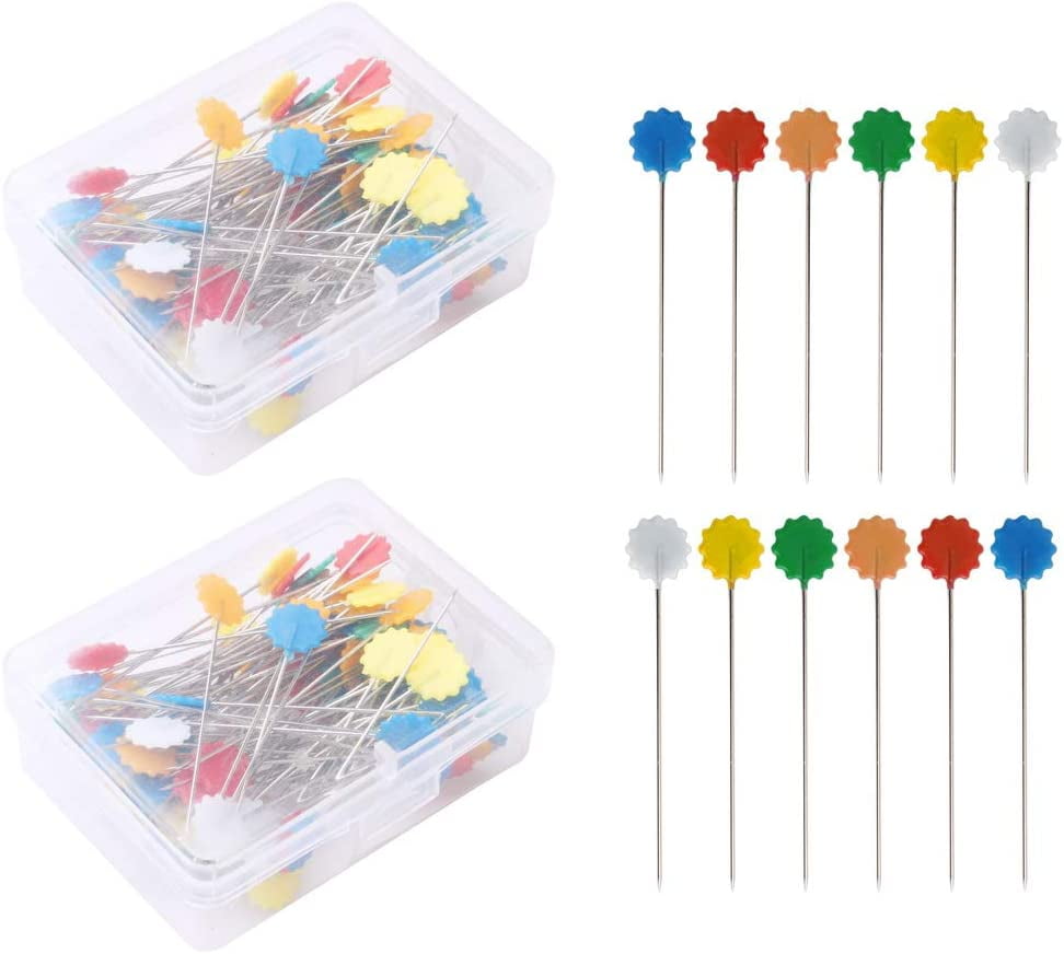 200 PCS Flat Head Pins, Straight Pins, Sewing Pins for Fabric, Button  Colored Heads Quilting Pins, Boxed for Sewing DIY (Assorted Colors), Mixed