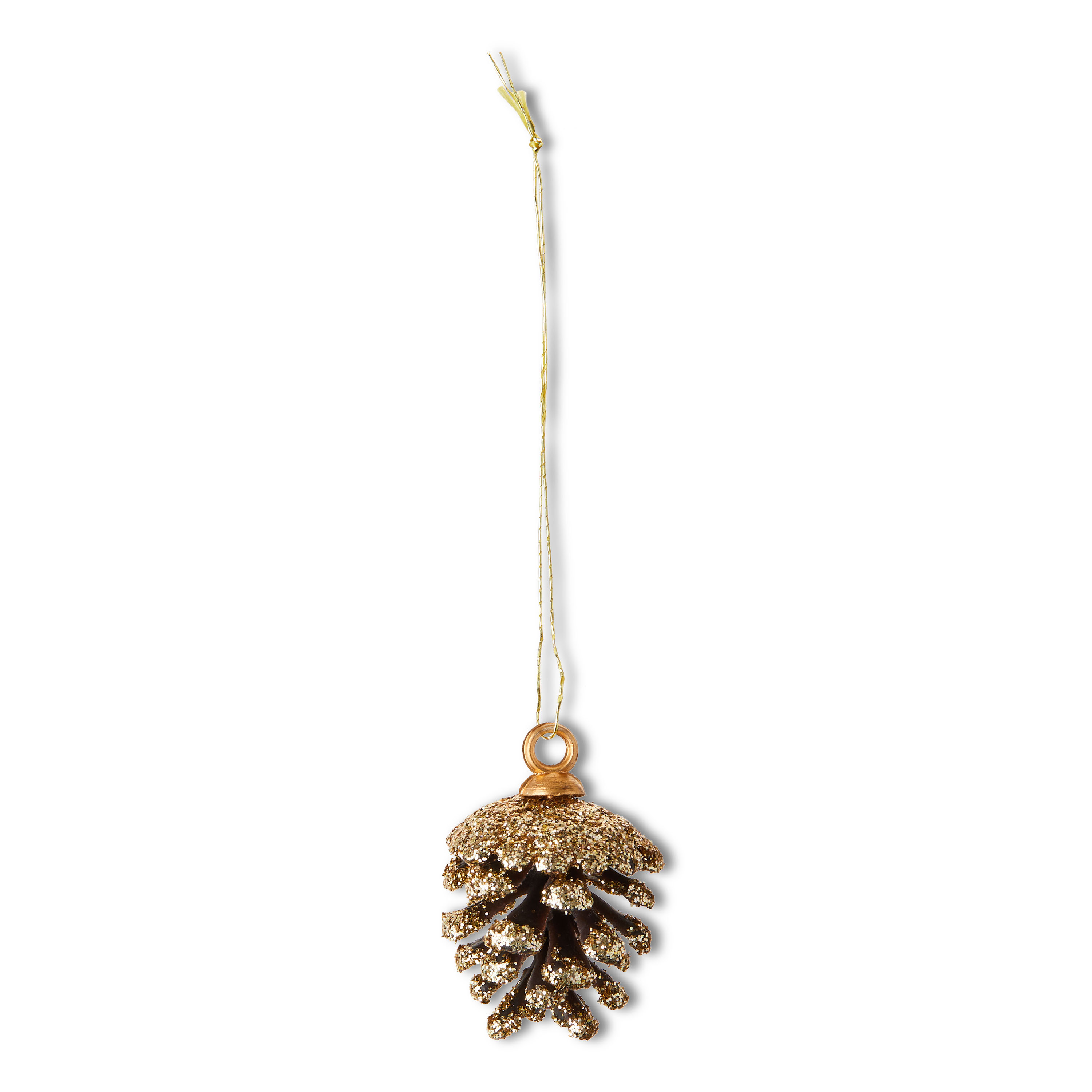 Gold Glitter Pinecone Mini Christmas Ornaments, 9 Count, by Holiday Time