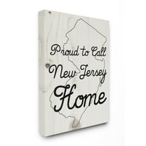 Stupell Industries Wood Texture Proud to Call New Jersey Home Town & City Painting Gallery Wrapped Canvas Art Print Wall Art, 30 x 40