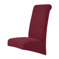 thumbnail image 1 of Funda para silla alta de respaldo alto de color liso, de terciopelo elástico y forro polar. Funda extraíble. Vino rojo, 1 of 9