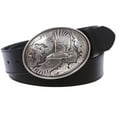 thumbnail image 1 of Snap on 1 1/2" Western Oval Eagle Leather Belt, 1 of 4