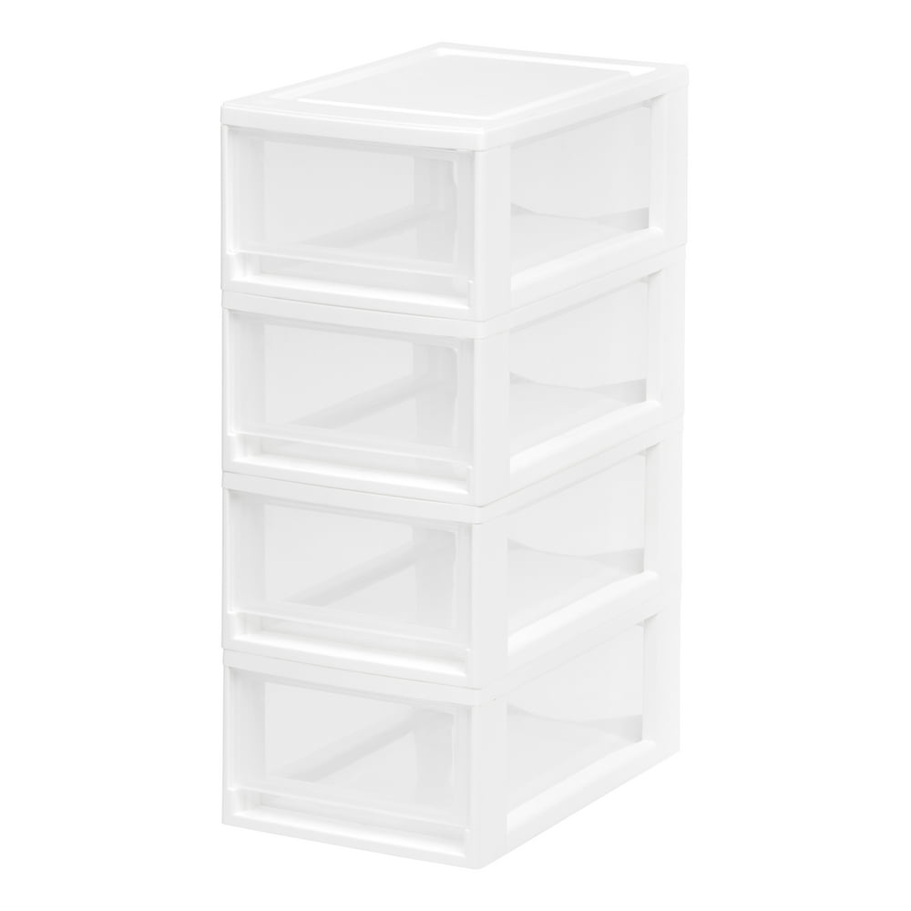 IRIS USA, Small Desktop Stacking Drawer Unit, 4 Pack, White - Walmart