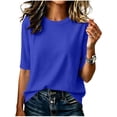 thumbnail image 3 of Perfectbot Women's Casual Half Sleeve T-Shirt, Crewneck Solid Color Basic Tee Everyday Top, 3 of 8