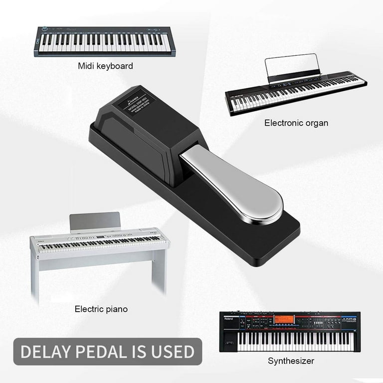 Donner Sustain Pedal, Keyboard Piano Pedal Universal Damper Foot Pedal for  Digital Piano MIDI Keyboard Electronic Organ Synthesizer, With Polarity