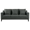 thumbnail image 3 of GDF Studio Noxon Contemporary Fabric 3 Seater Sofa with Accent Throw Pillow, Charcoal and Dark Walnut, 3 of 10