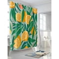 thumbnail image 3 of Tropical Shower Curtain, Lemon Leaf Fruit Bathroom Decor Curtains Set with Hooks, Orange Green Waterproof Fabric Home Accessories， Stall 36 X 72 Inch, 3 of 6