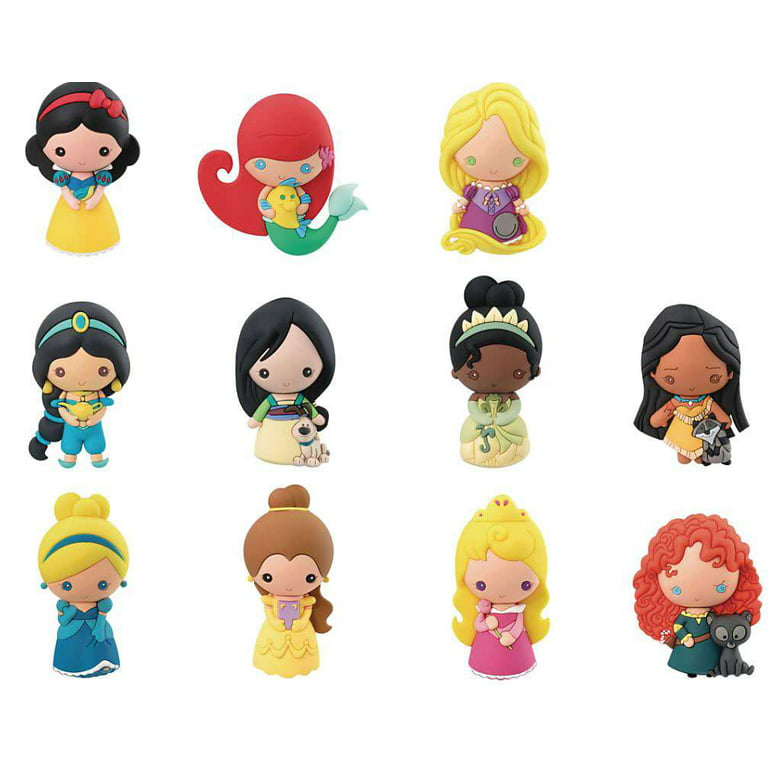 Lot Of 3- Disney Princess Figural Bag Clip Series 31 Foam 3D Keychain