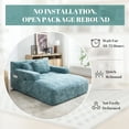 thumbnail image 5 of Boneless Furniture for Adults - Blue Chenille Lounging Sofa with 3 Back Pillows, Ultra Soft Memory Foam, Modern Design for Living Room & Bedroom, No Assembly Cloud Couch, Relaxation & Family Time, 5 of 8
