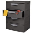 thumbnail image 4 of Sterilite 4-Drawer Heavy-Duty Gray Storage Unit With Black Handles (4 Pack), 4 of 5