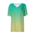 thumbnail image 4 of Womens Plus Size Summer Tops, Short Sleeve Shirts for Women Fashion Loose Fit Ombre Tie Dye V Neck T-Shirts, 4 of 6