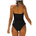 thumbnail image 2 of Cathery Two Piece Tankini Swimsuits for Women Tummy Control Bathing Suits Halter Swim Top with Shorts, 2 of 6