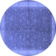thumbnail image 1 of Ahgly Company Indoor Round Oriental Blue Industrial Area Rugs, 7' Round, 1 of 4