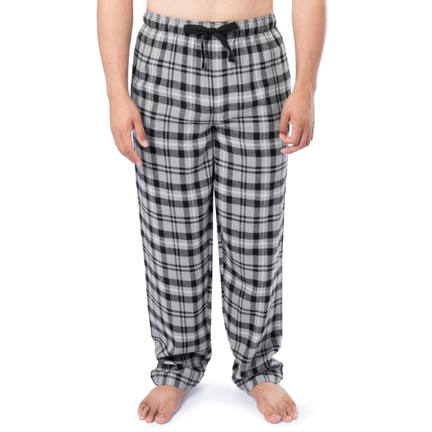 Pantalón de pijama de franela a cuadros gris y negro para hombre IZOD, 3XL