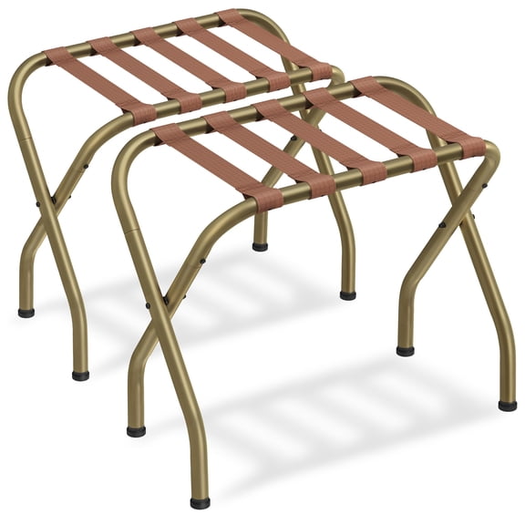 Portaequipajes SONGMICS, paquete de 2 unidades, para habitación de huéspedes, color dorado