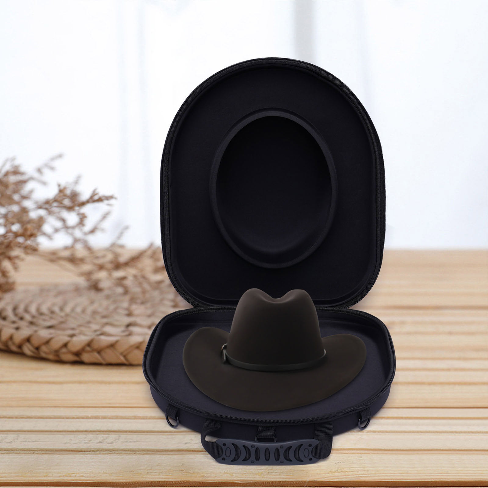 Anysiny Hat Carrier Case for Travel-Crush Proof Cowboy Hat Case Box Storage Organizer Protects Up 2 Cowboy Hats for Stetson with Adjustable Carry