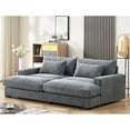 thumbnail image 2 of Uspridefurniture Modern Corduroy Double Chaise Sleeper Sofa, Gray, 2 of 5