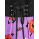 thumbnail image 3 of Talla grande Lace Up Calabaza Estampado de esqueleto Vestido de Halloween Rosegal Vestidos casuales de talla grande, 3 of 5