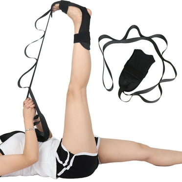 Orthomen Foot Stretcher Belt for Plantar Fasciitis and Yoga, Black,‎Unisex-Adult