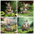 thumbnail image 1 of mfyjkho Estaca de conejo violín para jardín, decoración de jardín al aire libre, adorno para césped, decoración festiva, juego de 1, 1 of 4