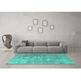 thumbnail image 3 of Ahgly Company Machine Washable Indoor Square Persian Turquoise Blue Traditional Area Rugs, 6' Square, 3 of 4