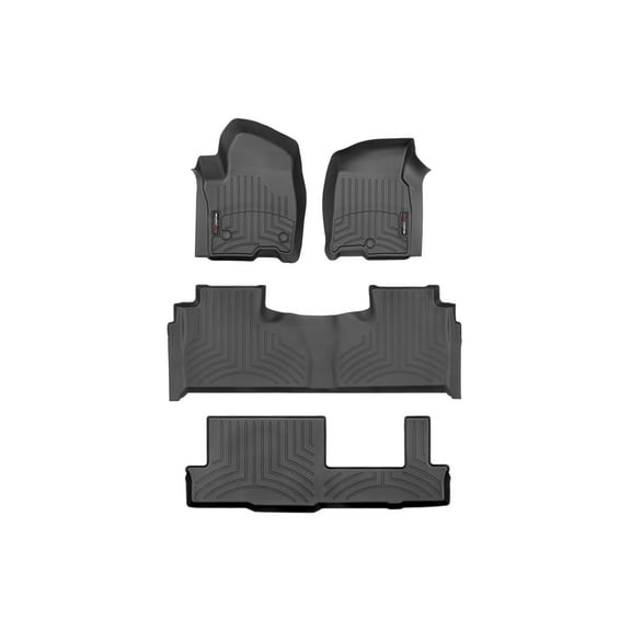WeatherTech Custom Fit FloorLiners compatible with Tahoe, Escalade, Escalade-V, Yukon - Complete Set (1st, 2nd, & 3rd Row), Black