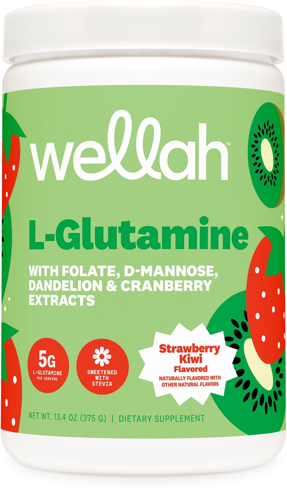 Wellah L-Glutamine Blue Hawaii Powder, 50 Servings, Stevia