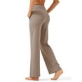 thumbnail image 2 of Yoga Pants Women Wide Leg Work Pants with Pockets Stretch High Waist Dress Casual Sweatpants Khaki Brown XL, 2 of 6