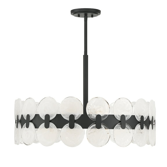 Matte Black Six Light Chandelier from the Boca Collection