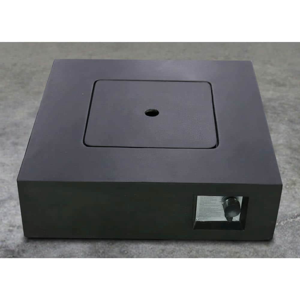 Spaco Fiber Reinforced Concrete Propane Gas Fire Pit Table, Concrete Propane for Outdoor as Patio, Deck, Backyard, Black