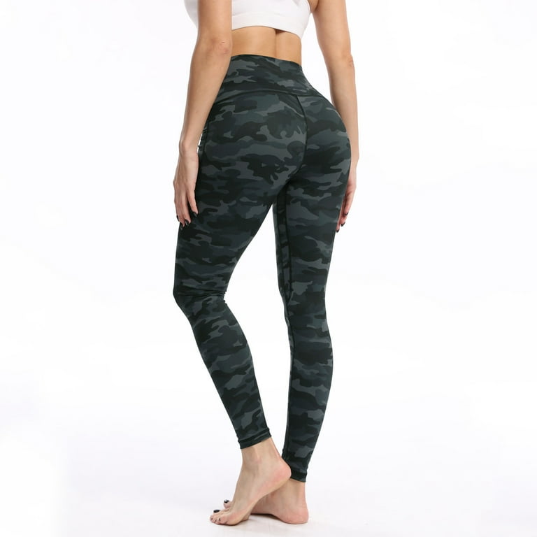 Xinqinghao Yoga Leggings For Women Women's Ultra Fine Brushed Camouflage  Printed Yoga Pants With Pockets High Waist And Thin Fitness Sports Yoga  Pants Women Yoga Pants Gray S 