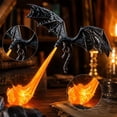 thumbnail image 4 of Dragon Bookshelf Nook Light, 3D Printed Fire-Breathing Fantasy Shelf Decor | Flying Dragon Design | Red or Blue Flame | Large & Small Options | Book Lover Gift | Halloween Shelf Display, 4 of 8