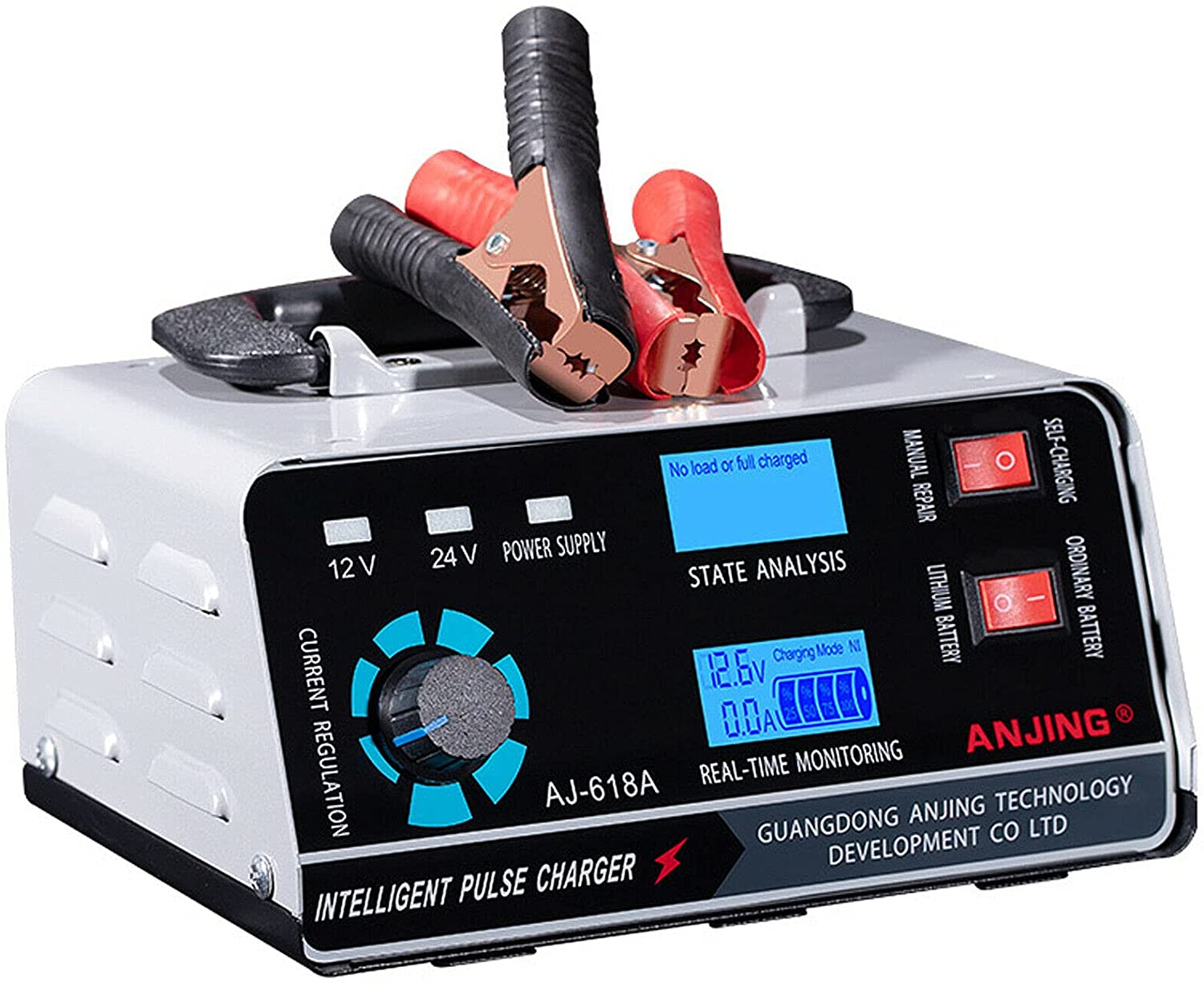 400A Smart Car Battery Charger – 12V 24V Automatic Pulse Repair Trickle – 180W, 30A/15A – Unbranded