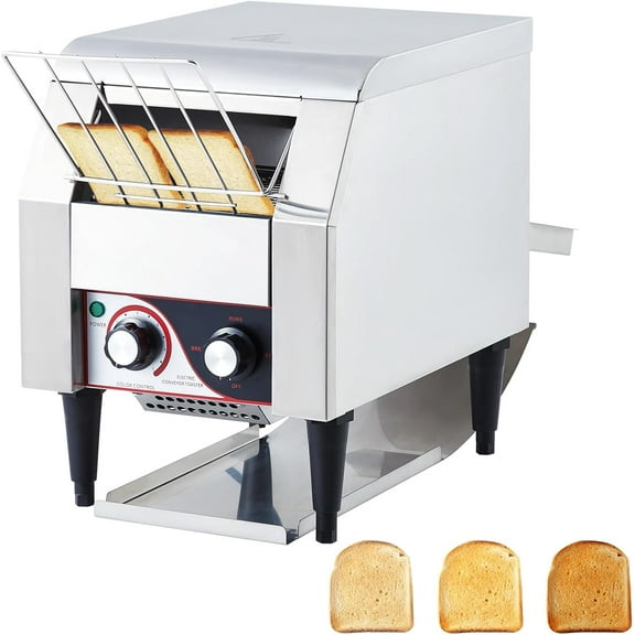 Towallmark 1700W Commercial Conveyor Toaster, 450 Slices/Hour, Heavy Duty Stainless Steel Electric Restaurant Toaster for Bread, Bagel, Bun, Fast Toasting