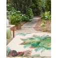 thumbnail image 3 of Unique Loom Outdoor Botanical Collection Area Rug - Foliage (7' 10" Square Multi/Blue), 3 of 8