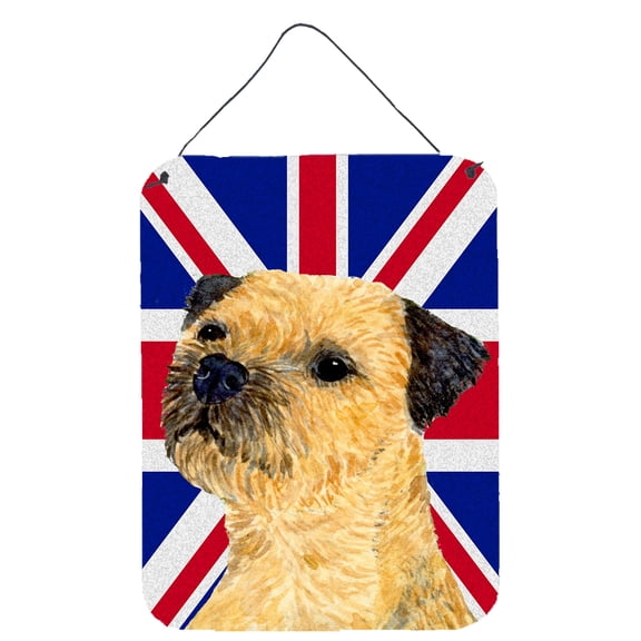 Carolines Treasures LH9475DS1216 Border Terrier with English Union Jack British Flag Wall or Door Hanging Prints 12WX16H