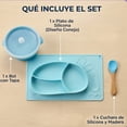 thumbnail image 2 of Plato para Bebé Match & Enjoy con Divisiones en Forma de Conejo Color Azul, 2 of 5