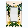 thumbnail image 1 of Metal Light Switch Plate Cover Unique Colorful Floral Butterfly Beige BUT024, 1 of 13