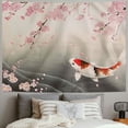 thumbnail image 2 of GOSMITH  Koi Fish Tapestry, Sakura Blossom in Japan with Creature Culture Nature Orient, Wide Wall Hanging for Bedroom Living Room Dorm Painting, 2 of 6
