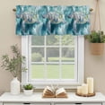 thumbnail image 3 of Ocean Turtle Wave Window Valance Curtain Coastal Marine Life Rod Pocket Short Curtain for Living Room, Bedroom & Kitchen Window Decor 42x12in, 3 of 8